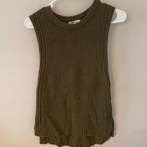 Madewell army green sweater tank top medium